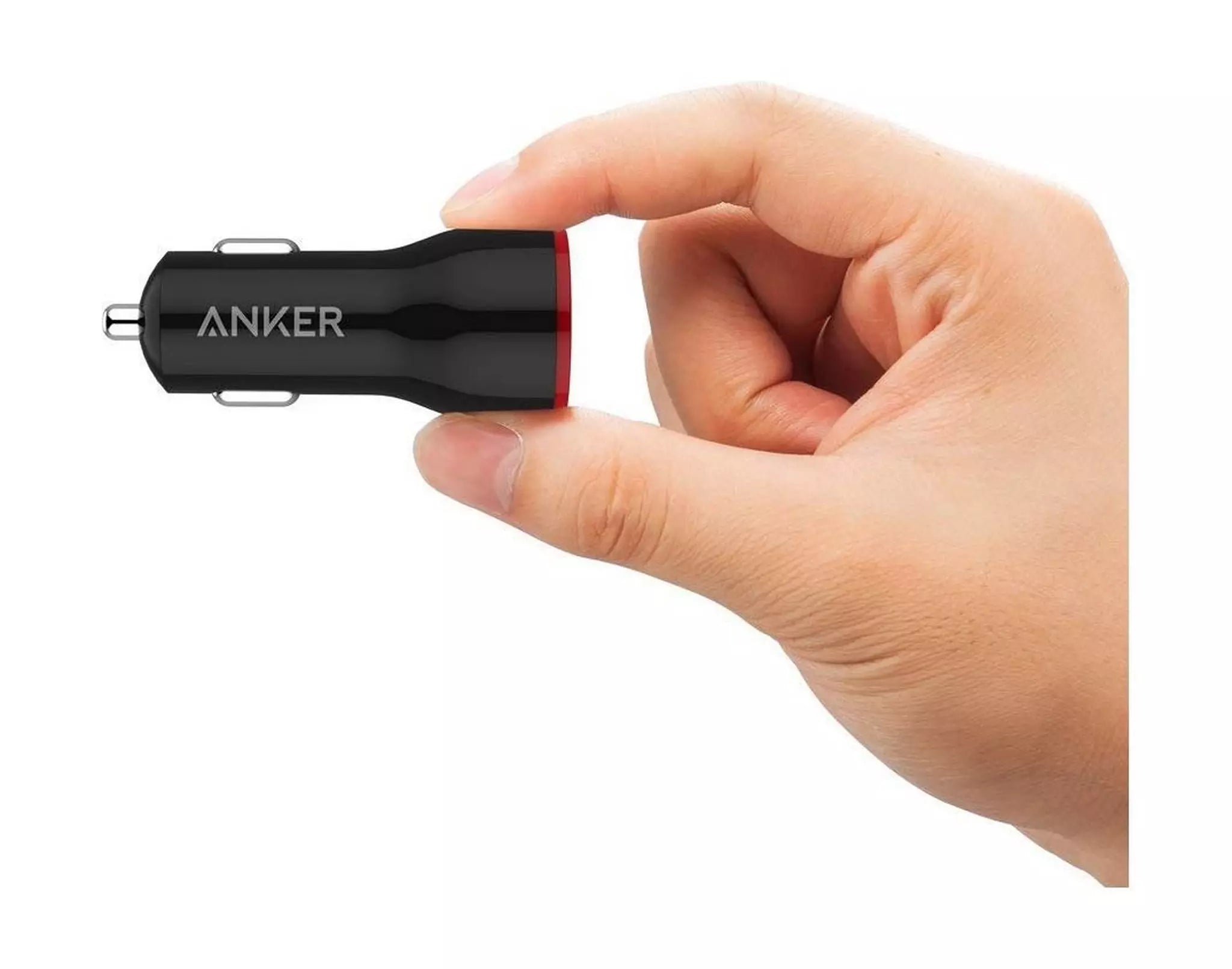 شاحن سيارة Power Drive بمنفذين بقوة 24 واط من Anker | أسود شاحن سيارة Power Drive بمنفذين بقوة 24 واط من Anker | أسود